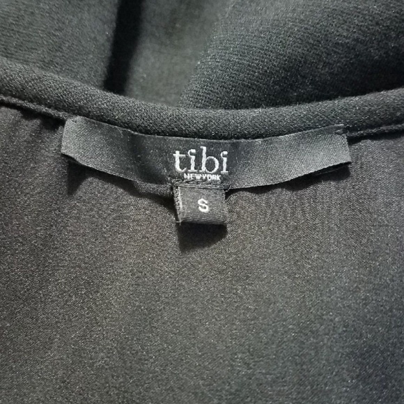 Tibi Ponte V Neck Black Dress Sleeveless Pockets - Picture 7 of 8